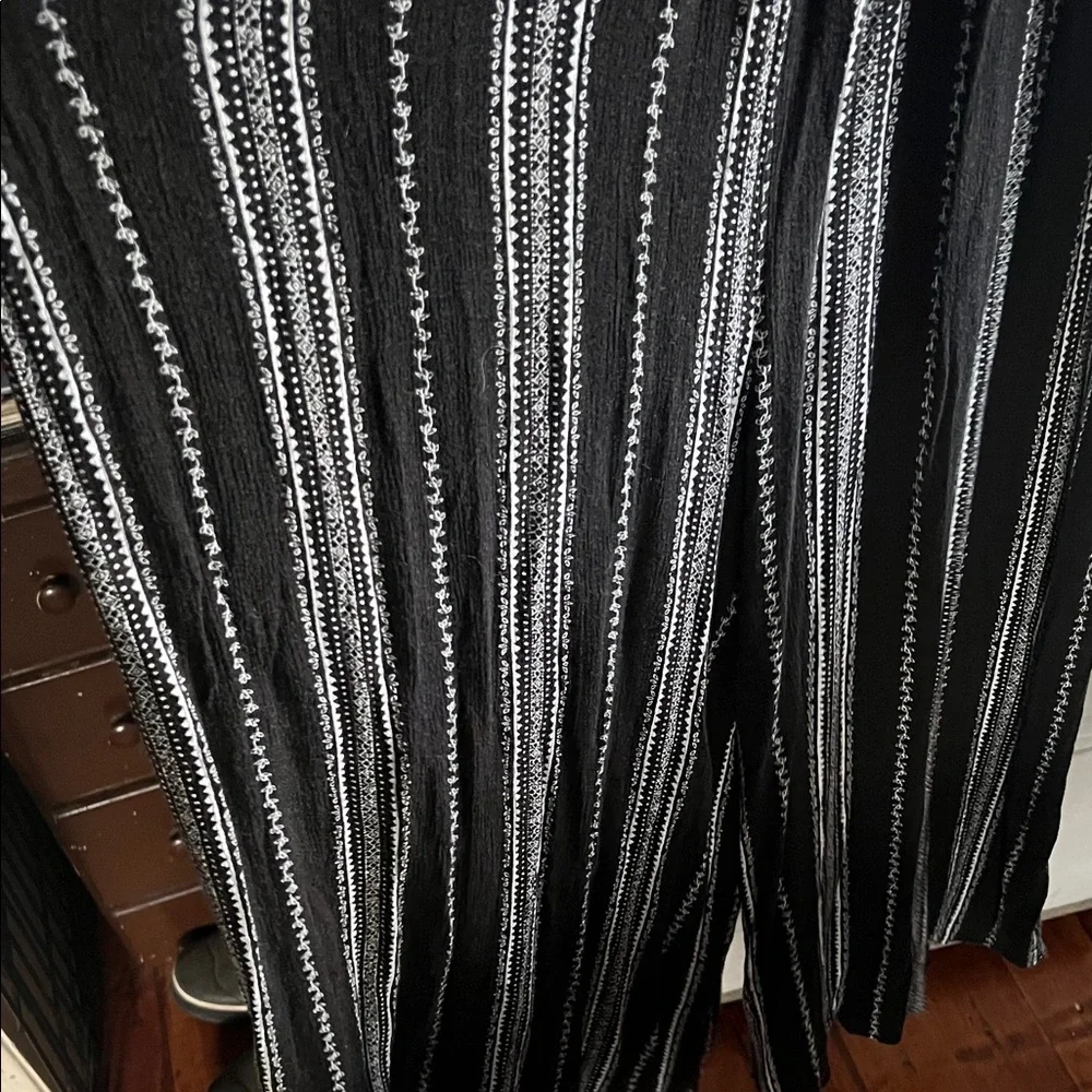 Black and White Striped Wide Leg Jumpsuit - Picture 3 of 3